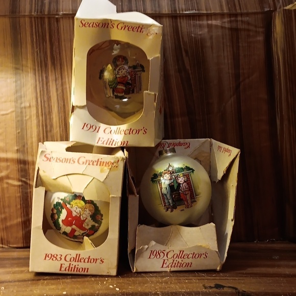 Vintage 1983 1985 1991 Campbell's Soup Collectable Christmas 🎄 ornaments - Picture 1 of 4